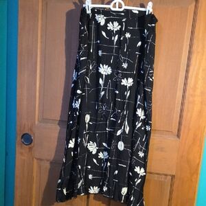 Floral Black Maxi Skirt